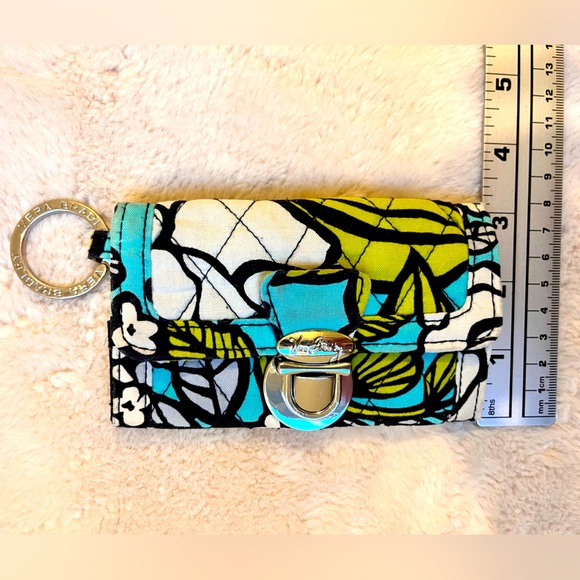 Vera Bradley Coin and ID Fold Blue/Green Island Bloom - Picture 4 of 5